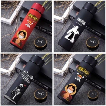 One Piece Cartoon Stainless Steel Temperature Measurement Thermos Cups