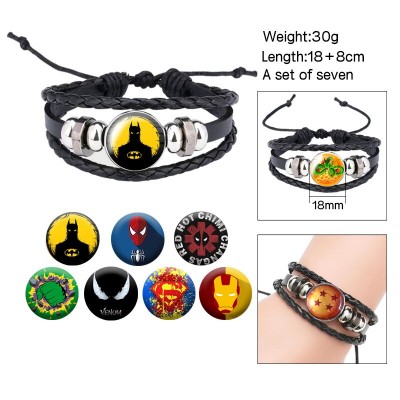Super Hero Iron Spider-man Super Man Batman changeable pattern bracelets set