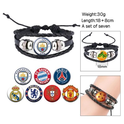 Football Arsenal Barcelona Real Madrid changeable pattern bracelets set