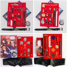 Jujutsu Kaisen anime alloy weapon knife sword necklace key chains a set