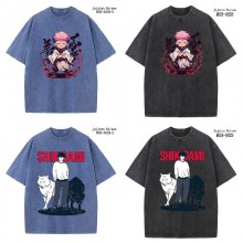 Jujutsu Kaisen anime short sleeve wash water worn-out cotton t-shirt