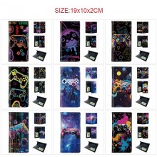 Game controller pattern PU Long Wallets Purses ID ...