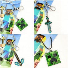 Minecraft game key chain necklace