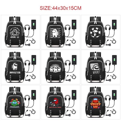AMONG US game USB charging laptop backpack school bag