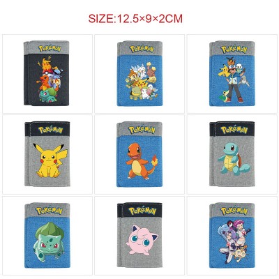Pokemon anime Three Fold Button Wallet Purse