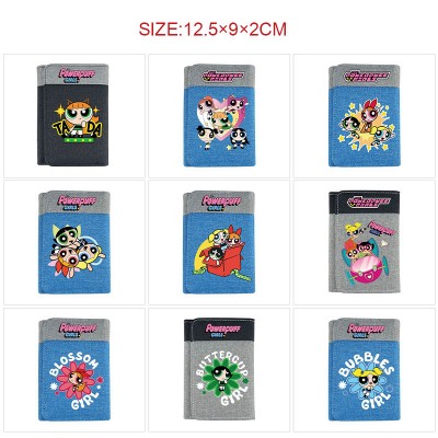 The Powerpuff Girls Three Fold Button Wallet Purse