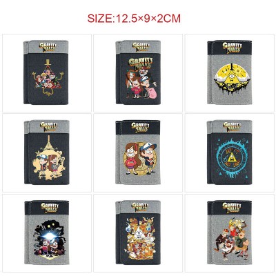 Gravity Falls anime Three Fold Button Wallet Purse