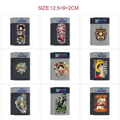 One Piece anime Three Fold Button Wallet Purse