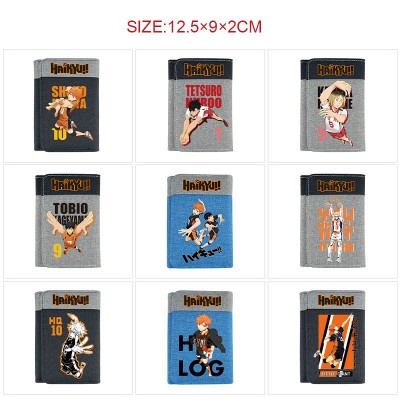 Haikyuu anime Three Fold Button Wallet Purse