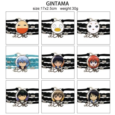 Gintama anime braided gemstone bracelet hand chain