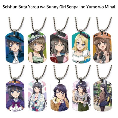 Seishun buta yarou wa bunny dog tag military army necklace