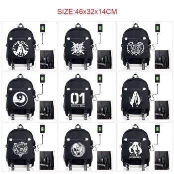 Hatsune Miku USB charging laptop backpack school bags