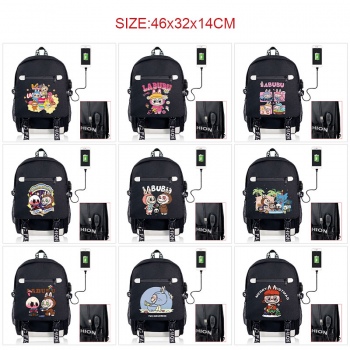 Labubu USB charging laptop backpack school bags