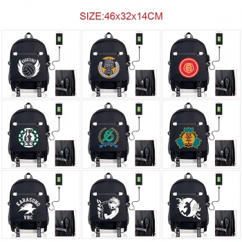 Haikyuu USB charging laptop backpack school bags
