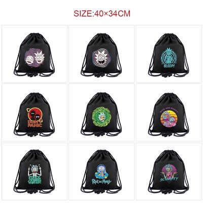 Rick and Morty anime drawstring backpack bag