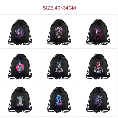 League of Legends Arcane game drawstring backpack bag