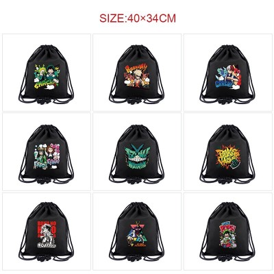 My Hero Academia anime drawstring backpack bag
