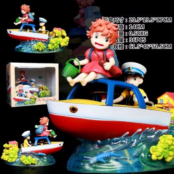 14cm Ponyo on the Cliff Ponyo and Sosuke anime figure