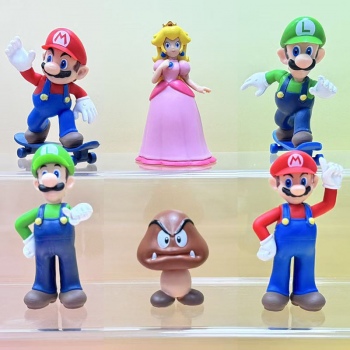 6pcs/set 8.5cm Super Mario anime figures(OPP bag)