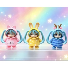 10cm 3pcs/set Raincoat Hatsune Miku anime figures(OPP bag)