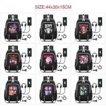 K-POP Demon Hunters USB charging laptop backpack s...