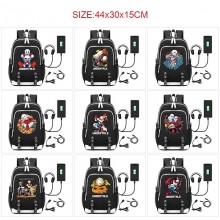 Undertale game USB charging laptop backpack school...