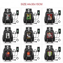 Chainsaw Man anime USB charging laptop backpack sc...
