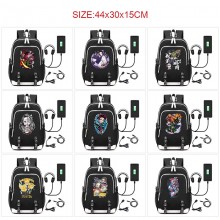 Demon Slayer anime USB charging laptop backpack sc...