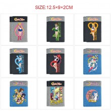 Sailor Moon anime Three Fold Button Wallet Purse