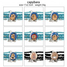 Capybara anime braided gemstone bracelet hand chai...