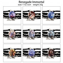 Renegade Immortal braided gemstone bracelet hand c...