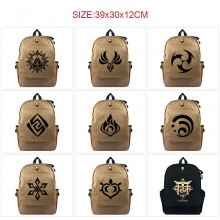 Genshin Impact game canvas backpack bags