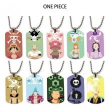 One Piece anime dog tag military army necklace