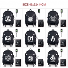 Hatsune Miku USB charging laptop backpack school b...