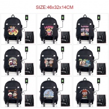 Labubu USB charging laptop backpack school bags