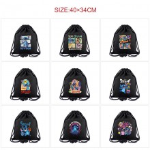 Stitch anime drawstring backpack bag