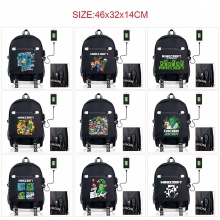 Minecraft game USB charging laptop backpack school...
