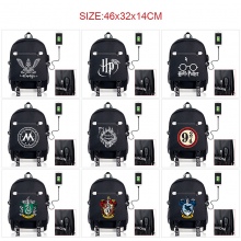 Harry Potter USB charging laptop backpack school b...