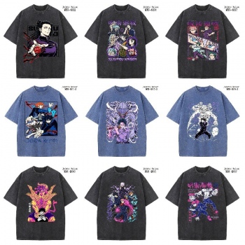 Jujutsu Kaisen anime short sleeve wash water worn-out cotton t-shirt