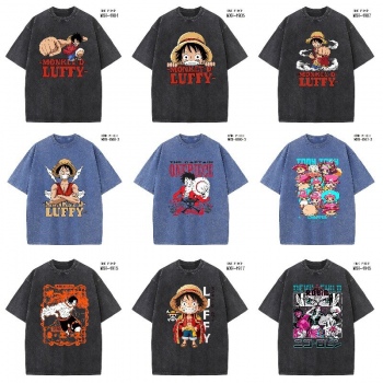 One Piece short sleeve wash water worn-out cotton t-shirt