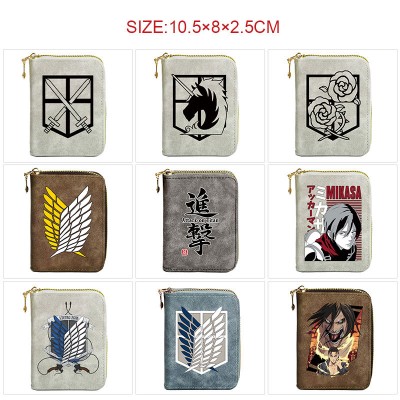 Attack on Titan Zipper Short Wallet Card Holder Pack