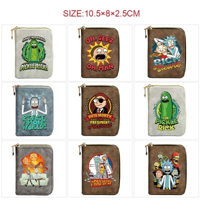 Rick and Morty Zipper Short Wallet Card Holder Pack