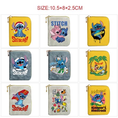 Stitch Zipper Short Wallet Card Holder Pack
