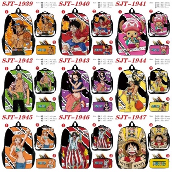 One Piece anime nylon backpack bag shoulder pencil case