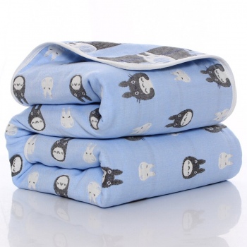 Totoro anime Six Layer Cotton Gauze Towel Blanket