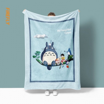 Totoro flannel folding air conditioning blanket