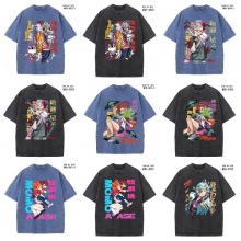 Dandadan anime short sleeve wash water worn-out cotton t-shirt