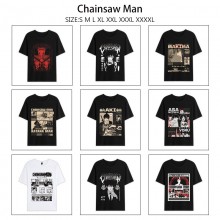 Chainsaw Man anime summer short sleeve cotton t-sh...