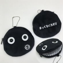 12cm Black Coal anime plush wallet coin purse