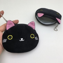 11cm Black Cat anime plush wallet coin purse